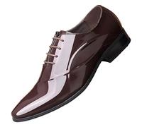 Scarpe da sposa Uomini Nero Tempo libero Scarpe Classiche Tinta unita Stringata Scarpe da Uomo Scarpe a Punta Vestito Scarpe Scarpe Eleganti Scarpe Piuttosto Smoking Scarpe Suola leggera, marrone, 42