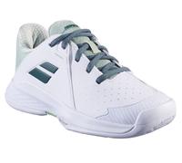 Scarpe da tennis bambini Babolat Propulse 3 Junior Wimbledon All Court - white/dark green - Bianco (38,5)