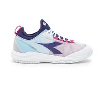 Scarpe da tennis da donna Diadora Speed Blushield Fly 4 + AG - white/blue print/pink yarr - Multicolore, Bianco (40,5)