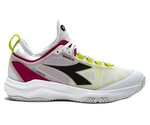 Scarpe da tennis da donna Diadora Speed Blushield Fly 4 + - white/black/vivacious - Bianco (38,5)