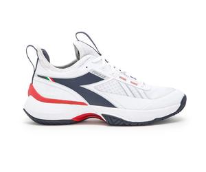 Scarpe da tennis da uomo Diadora Finale AG - white/blue corsair/fiery red - Bianco (44)