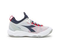 Scarpe da tennis da uomo Diadora Speed Blushield Fly 4 + AG - white/blue corsair/fiery red - Bianco (43)