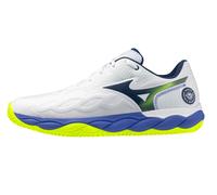 Scarpe Mizuno Wave Enforce Court Bianco/Blu/Giallo Uomo - TERRA BATTUTA