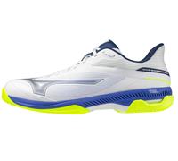 Scarpe da tennis da uomo Mizuno Wave Exceed Court AC - white/dazzling blue/light yellow - Bianco (45)