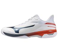 Scarpe da tennis da uomo Mizuno Wave Exceed Court AC - white/insignia blue/orange - Bianco (41)