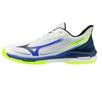 Scarpe da tennis da uomo Mizuno Wave Exceed Tour 7 AC - white/dazzling blue/light yellow - Bianco (42)
