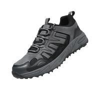 Scarpe da trail running da uomo con suola grossa, stringate, stile escursionismo, con tomaia in rete e PU, soletta imbottita, battistrada antiscivolo, punta rinforzata, vestibilità leggera di supporto