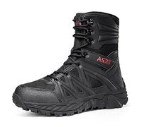 Scarpe da Trekking Alte da Uomo in Pelle e Rete, Supporto for la Caviglia e Impugnatura for trazione, Chiusura con Lacci(45 EU)
