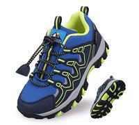 Scarpe da Trekking Bambino Idrorepellenti Scarpe da Escursionismo Antiscivolo e Traspiranti per Bambini Scarpe Sportive Outdoor Blu Militare e Giallo Taglie 28