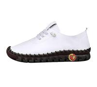 Scarpe da trekking da donna, con suola piatta, alla moda, per il tempo libero, comode, leggere, a piedi nudi, da jogging, da corsa, casual, da corsa, beige., 45 EU