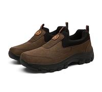 Scarpe da trekking da uomo con suola antiscivolo robusta, scarpe leggere per passeggiate all'aperto con soletta imbottita, tomaia in finta pelle scamosciata, punta rinforzata, suola Trail Grip