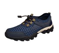 Scarpe da trekking da uomo, impermeabili, leggere, comode, traspiranti, antiscivolo, in rete, a vita bassa, stivaletti alla caviglia, scarpe casual per campeggio e arrampicata, Blu, 39 2/3 EU