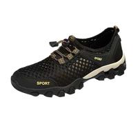 Scarpe da trekking da uomo, impermeabili, leggere, comode, traspiranti, antiscivolo, in rete, a vita bassa, stivaletti alla caviglia, scarpe casual per campeggio e arrampicata, Nero , 39 1/3 EU