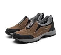 Scarpe da trekking da uomo in pelle, colore nero, calde | Scarpe basse per escursioni autunnali, scarpe da passeggio per passeggiate nel bosco, scarpe per il tempo libero per le