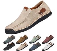 Scarpe da trekking da uomo, leggere, in pelle, marrone, classiche, antiscivolo, in pelle, per il tempo libero, eleganti, mocassini, comode, da trekking, tinta unita, Verde menta, 47 EU