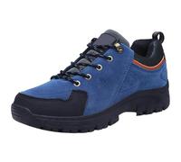 Scarpe da trekking da uomo, traspiranti, resistenti, con lacci, leggere, per tutte le stagioni, basse e antiscivolo, per la sicurezza, Blu, 41 1/3 EU