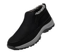 Scarpe da uomo 485 invernali da uomo Middle and Elderly Father Padded Thickened Warm Non Elderly Old Man Grandfather Cotton Scarpe da ginnastica da uomo basse, Nero , 46 EU