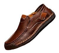 Scarpe da uomo a mano per attività all'aria aperta, casual, a stirrup Flat Bottom Leather Shoes Spring Help Large Size Border Cowhide Scarpe da ciclismo da uomo, caffè, 41 EU