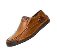Scarpe da uomo a mano per attività all'aria aperta, casual, a stirrup Flat Bottom Leather Shoes Spring Help Large Size Border Cowhide Scarpe da ciclismo da uomo, marrone, 44 EU
