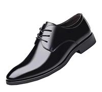 Scarpe da uomo comode, 39-44, in pelle opaca, con lacci, mocassini in pizzo, suola morbida, scarpe da lavoro, leggere, formali, per lavoro e ufficio, Nero , 41 EU