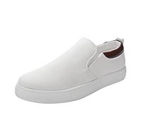 Scarpe da uomo con fondo piatto in tela, leggere, senza lacci, scarpe casual basse traspiranti antiscivolo per il fitness, scarpe da passeggio antiscivolo, vestibilità larga, comode scarpe da tennis