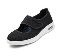 Scarpe da Uomo con Larghezza Extra Larga, Scarpe da Ginnastica per diabetici, Sandali Leggeri Scarpe da Passeggio per Anziani Piedi bendati gonfi per Interni ed Esterni(Nero,EU 41)