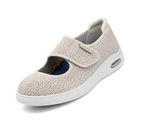 Scarpe da Uomo con Larghezza Extra Larga, Scarpe da Ginnastica per diabetici, Sandali Leggeri Scarpe da Passeggio per Anziani Piedi bendati gonfi per Interni ed Esterni(Beige,EU 37)
