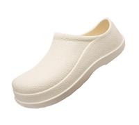Scarpe da uomo con punta chiusa, in gomma, per uso quotidiano, con fondo spesso, Beige, 40 2/3 EU