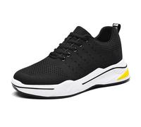Scarpe da uomo con tacco di 4 cm/6 cm/8 cm/10 cm Scarpe elevatrici ad altezza invisibile, scarpe da passeggio da tennis, sport, golf, antistatico, leggero, traspirante, Nero Tacco 8 cm, 41 EU