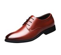 Scarpe da uomo, Derby Oxford, scarpe Brogues, classiche, eleganti, in pelle, per matrimonio, passeggiate, casual, in pelle, per il tempo libero, comode scarpe con lacci, marrone, 42