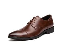 Scarpe da Uomo Eleganti Basse Stringate Derby Scarpe Oxford Classiche Scarpe da Lavoro Nero,Marrone,44 EU