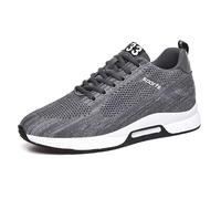 Scarpe da uomo Elevator, scarpe basse con lacci, leggere, traspiranti, con lacci, in rete, scarpe sportive e per il tempo libero, scarpe da ginnastica con tacco nascosto, grigio., 40 EU