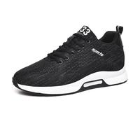 Scarpe da uomo Elevator, scarpe basse con lacci, leggere, traspiranti, con lacci, in rete, scarpe sportive e per il tempo libero, scarpe da ginnastica con tacco nascosto, Nero , 43 EU