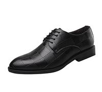 Scarpe da uomo formali Derbys, scarpe da uomo, fashion plaid Pattern Simply Leather Shoes, comode Commuter Office Walking Shoes, Casual Work Office Cosy Shoes, Premium Quality, Nero , 8