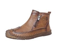 Scarpe da Uomo in Pelle Casual alla Caviglia, Mocassini Leggeri con Cerniera Laterale Scarpe da Guida per Camminate All'Aperto Scarponcini Impermeabili E Antiscivolo Scarpes Uomo Caviglia Alta