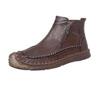 Scarpe da Uomo in Pelle Casual alla Caviglia, Mocassini Leggeri con Cerniera Laterale Scarpe da Guida per Camminate All'Aperto Scarponcini Impermeabili E Antiscivolo Scarpes Uomo Caviglia Alta