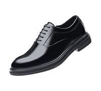 Scarpe da uomo in pelle, da lavoro, da uomo, in pelle, con lacci, eleganti, scarpe da sposa, con lacci, scarpe da lavoro, tinta unita, classiche per il tempo libero, Nero , 40 EU