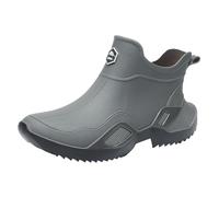Scarpe da uomo in pelle da uomo e da donna, con lo stesso stile, in gomma, casual, alla moda, per lavoro, pesca, lavaggio auto, cucina, non sovrascarpe, pantofole da uomo, grigio., 42 EU