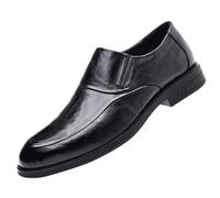 Scarpe da uomo in pelle liscia senza lacci classiche formali Oxford calzature, Nero , 41 EU