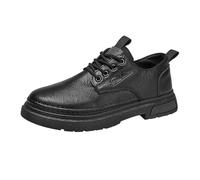Scarpe da uomo in pelle Oxford nera scarpe da uomo traspiranti comode ortopediche da passeggio stivali da trekking con lacci punta svasata scarpe da lavoro antiscivolo suola spessa scarpe formali