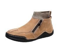 Scarpe da uomo in pelle scamosciata, realizzate a mano, con fondo piatto, leggere, antiscivolo, sportive, impermeabili, comode, in tinta unita, traspiranti, da passeggio, Marrone, 39 1/3 EU