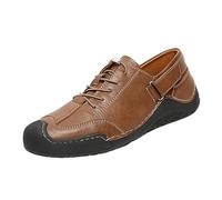 Scarpe da uomo in pelle vintage stringate Brogue punta rotonda scarpe da ginnastica piatte alla moda scarpe da ginnastica piatte antiscivolo causale scarpe basse per eventi aziendali casual, cachi, 39