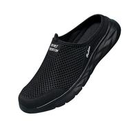 Scarpe da uomo in rete, a metà trascinamento, scarpe sportive con fondo piatto, leggere, in rete, traspiranti, larghe, facili da togliere, alla moda, da spiaggia, senza schienale, ad asciugatura