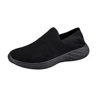 Scarpe da uomo in tela, vestibilità larga, scarpe da passeggio da uomo, senza lacci, con suola antiscivolo, scarpe da ginnastica leggere con supporto per arco plantare, scarpe da corsa atletiche con