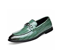 Scarpe da Uomo in Vera Pelle Mocassini Casual e Comodi Scarpe Business alla Moda e Classiche Scarpe da Guida Antiscivolo e Traspiranti Verde 42 EU