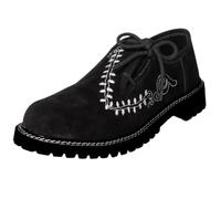 Scarpe da uomo in vera pelle scamosciata | Scarpe basse leggere per il tempo libero, vintage, con lacci, con ricamo, per Oktoberfest e celebrazioni