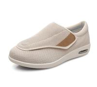 Scarpe da Uomo Larghe per Diabetici Mocassini Traspiranti Leggeri e Antiscivolo con Plantare Ortopedico e Supporto Beige 49 EU