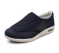 Scarpe da Uomo Larghe per Diabetici Mocassini Traspiranti Leggeri e Antiscivolo con Plantare Ortopedico e Supporto Blu 51 EU