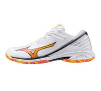 Scarpe da uomo per badminton/squash Mizuno Wave Claw 3 - white/citrus/calypso coral - Bianco (45)