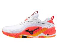 Scarpe da uomo per badminton/squash Mizuno Wave Stealth Neo 2 - white/fiery coral 2/citrus - Bianco (44)